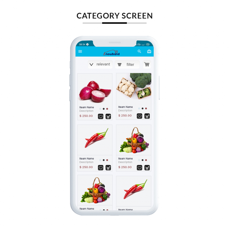 Prestashop Mobile App Builder category screen