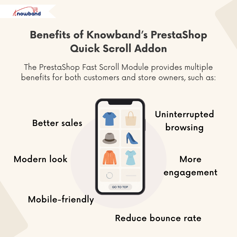 Ulepsz doświadczenie użytkownika dzięki korzyściom oferowanym przez dodatek Knowband do PrestaShop Quick Scroll