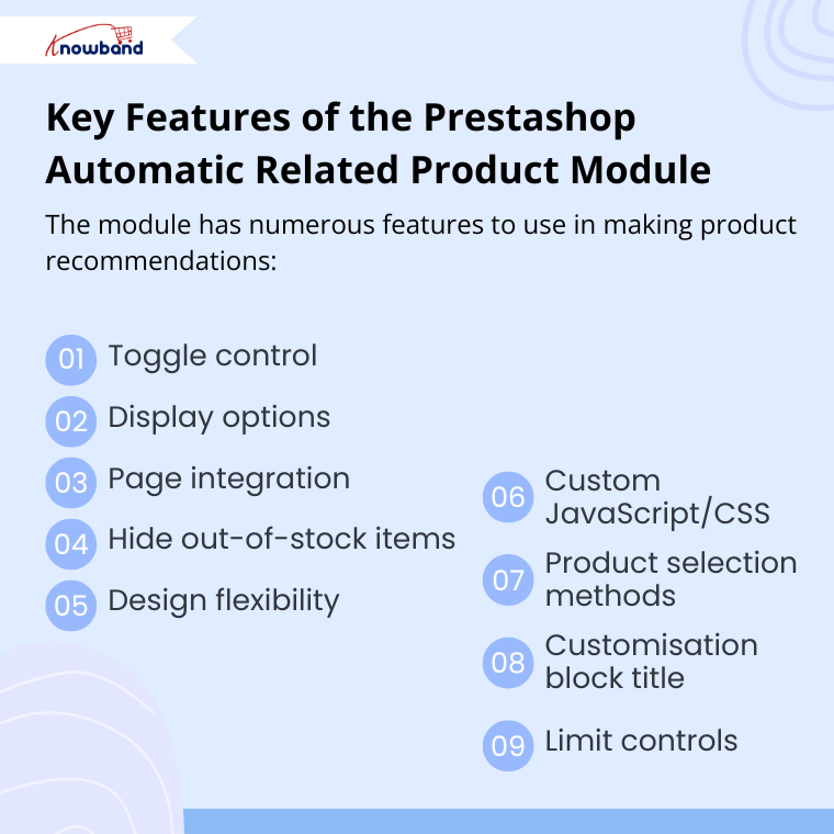 Key features of the Prestashop Automatic Related Product Module for boosting sales and improving customer experience.