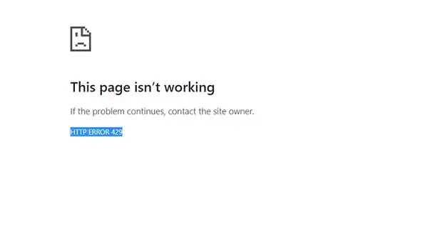 This image shows the Prestashop 429 error caused by redirect