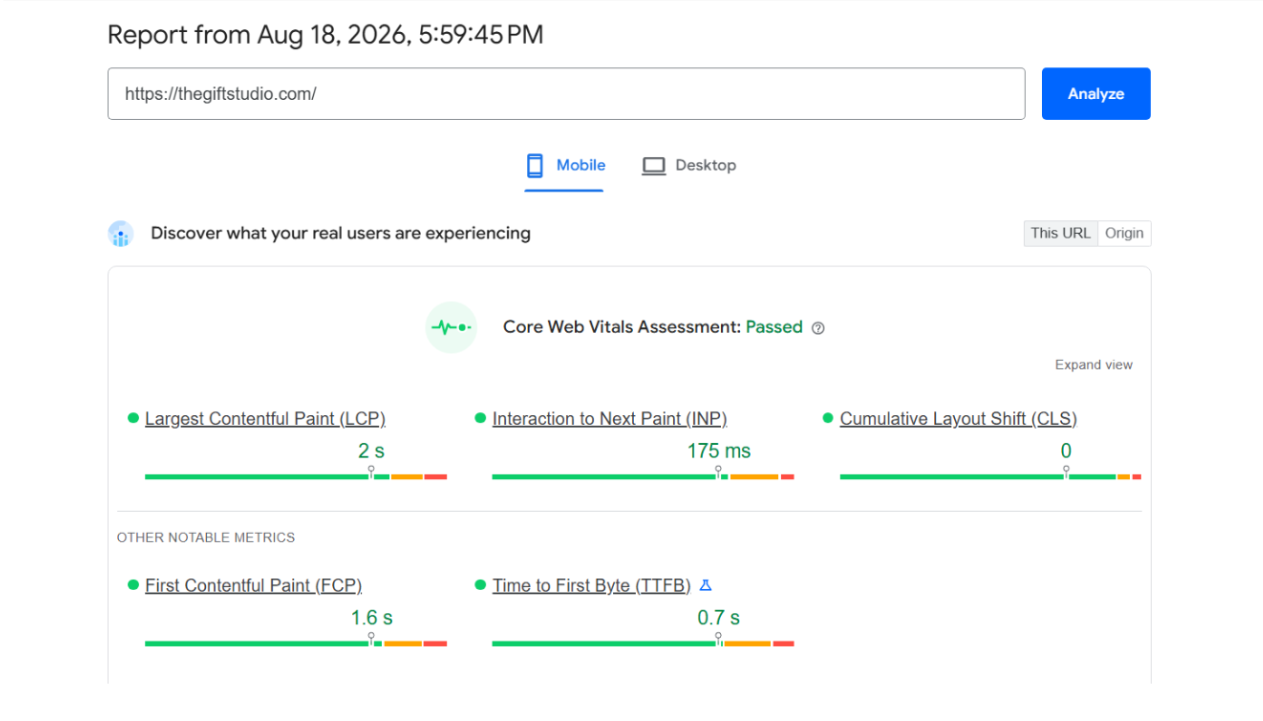 PrestaShop Core Web Vitals Optimization mobile performance report